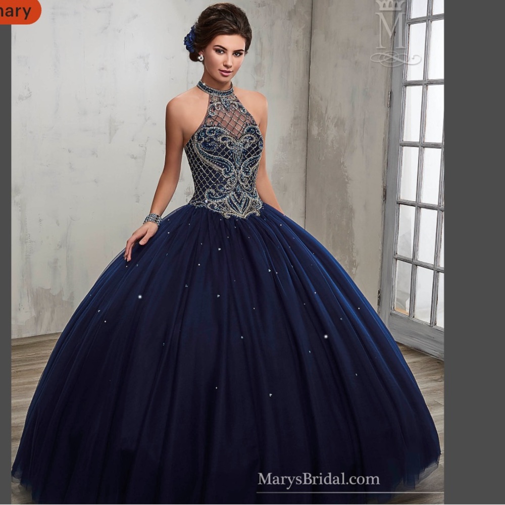 Mary's Bridal Navy Blue Quinceañera Gown